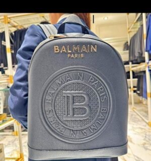 Balmain Paris Leather Backpack