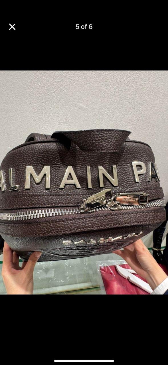 Balmain Paris Leather Backpack