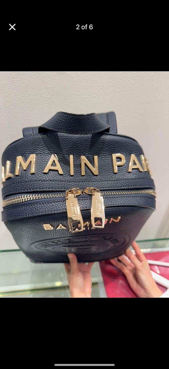 Balmain Paris Leather Backpack