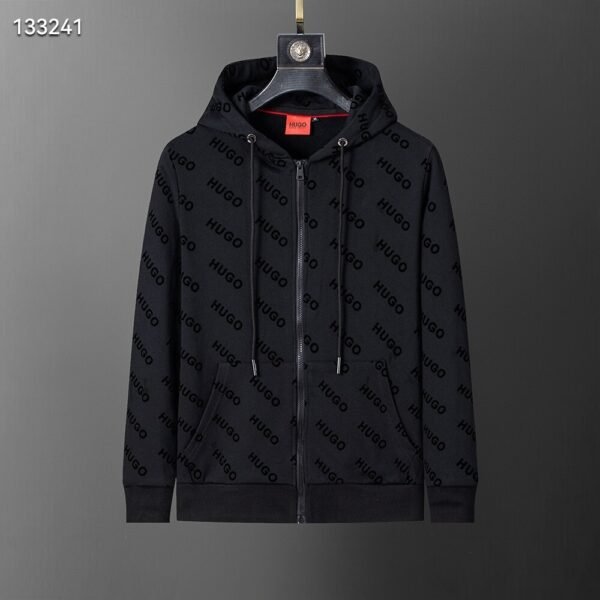 Men’s Autumn & Winter 350g Flocking Sports Sweatshirt – Black, M-3XL