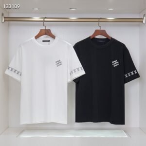 2025 SS Embroidered Logo Tee – 270g Double-Yarn Cotton, Black/White (S–XXL)