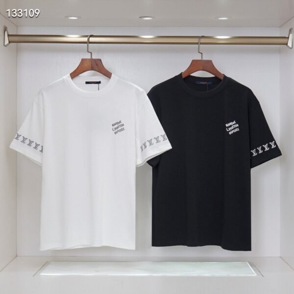 2025 SS Embroidered Logo Tee – 270g Double-Yarn Cotton, Black/White (S–XXL)