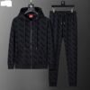 Men’s Autumn & Winter 350g Flocking Sports Sweatshirt – Black, M-3XL