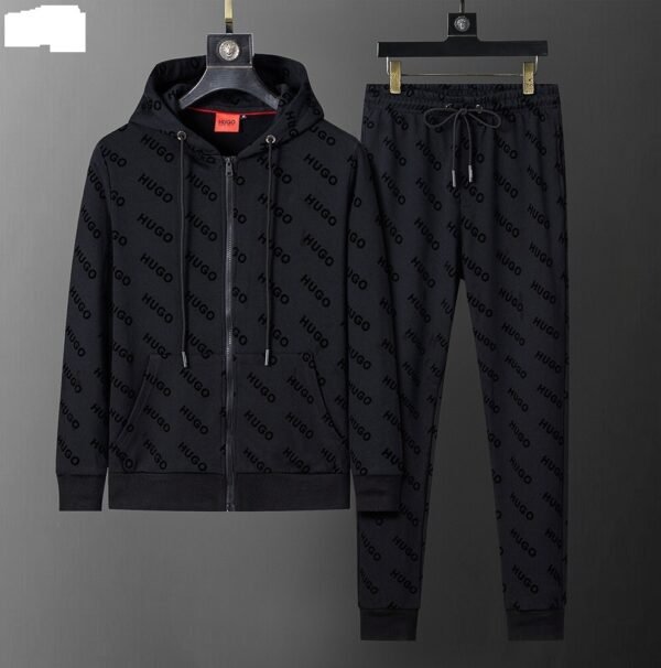 Men’s Autumn & Winter 350g Flocking Sports Sweatshirt – Black, M-3XL