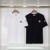 230g Double Yarn Embroidered Tee – Black/White (S–XXL)
