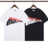 270g Double-Yarn MNCLER Wave Logo Tee – Black/White (S–XXL)