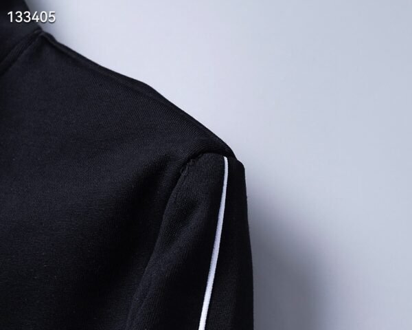 Autumn/Winter Stand-Up Collar Sports Suit – 380g Cotton, White Side Stripes (M–3XL)