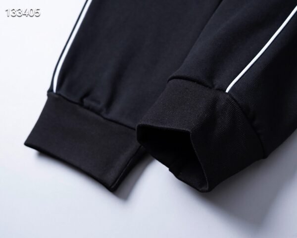 Autumn/Winter Stand-Up Collar Sports Suit – 380g Cotton, White Side Stripes (M–3XL)