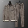 Autumn/Winter Jacquard Sports Suit – Stand Collar, Raglan Sleeves (M–3XL)