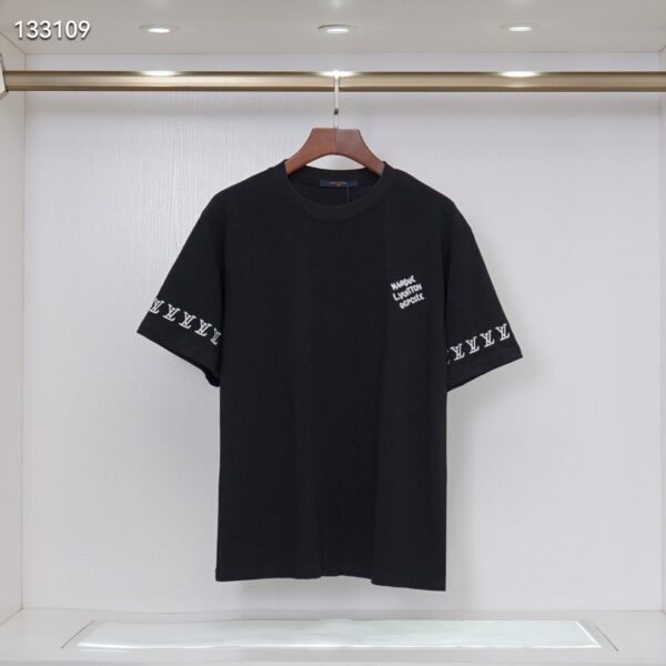2025 SS Embroidered Logo Tee – 270g Double-Yarn Cotton, Black/White (S–XXL)