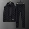 Autumn/Winter 350g Flocked Sports Suit – Black (M–3XL)