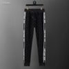 Autumn/Winter 350g Sports Sweatsuit – Flocked Print, Black (M–3XL)