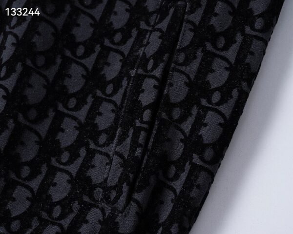Autumn/Winter 350g Sports Sweatsuit – Flocked Print, Black (M–3XL)