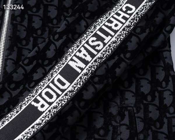 Autumn/Winter 350g Sports Sweatsuit – Flocked Print, Black (M–3XL)