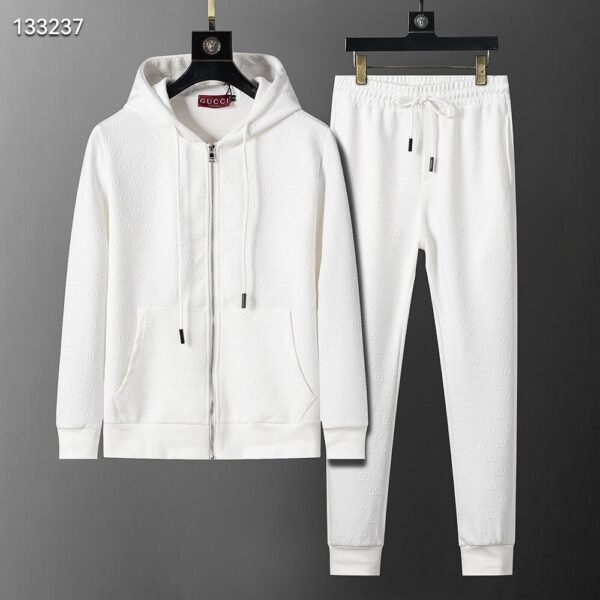 Autumn/Winter GG Jacquard Sports Suit – White (M–3XL)