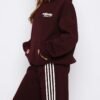 Relaxed Fit Hoodie Set – Burgundy